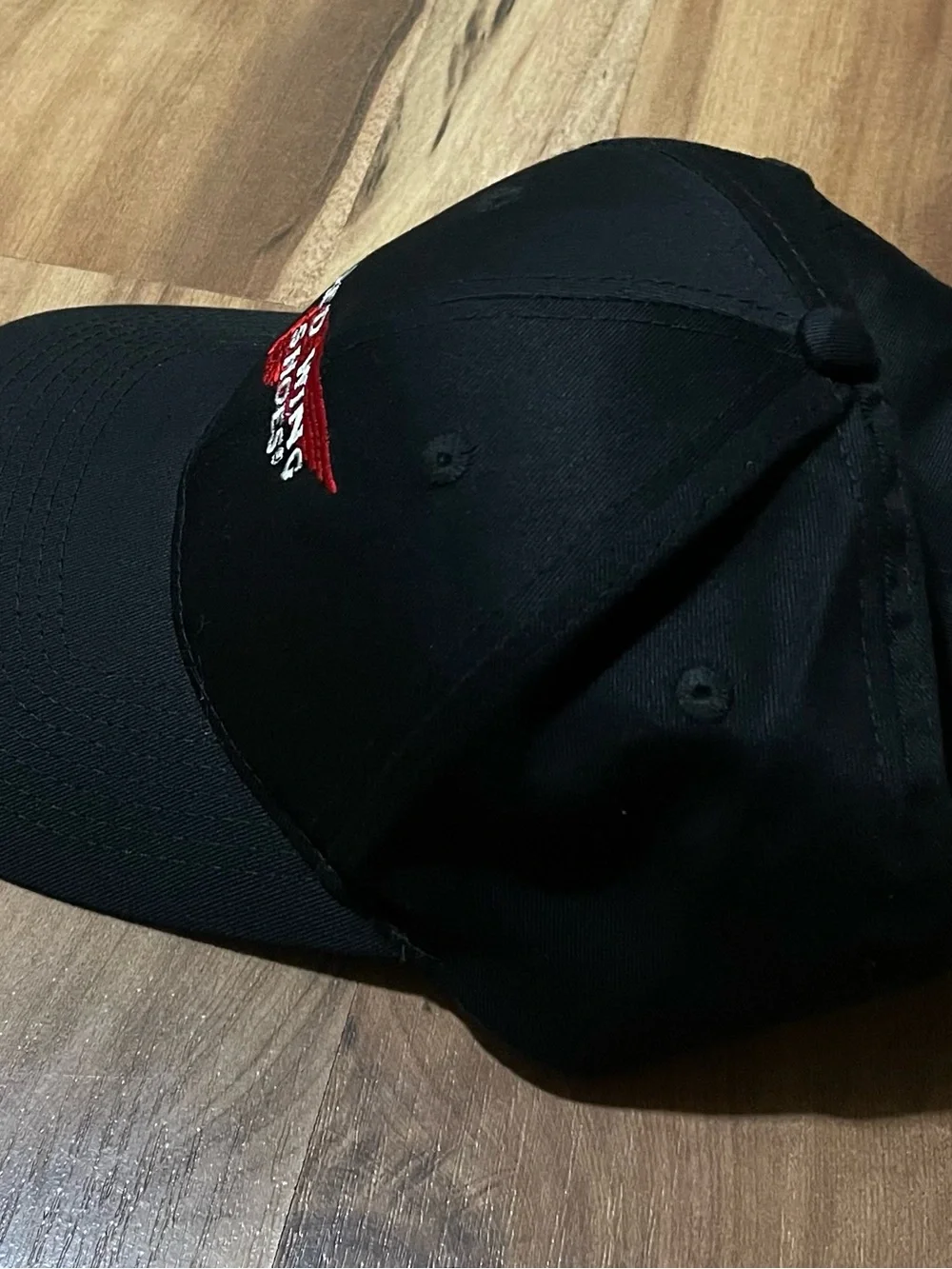 Red Wing Shoes Classic Logo Black Velcro Strap Baseball Cap OS